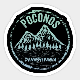 Poconos Mountains Pennsylvania Vacation Souvenir Hiking Sticker